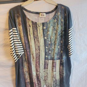 Bibi Short Sleeve Flag Print